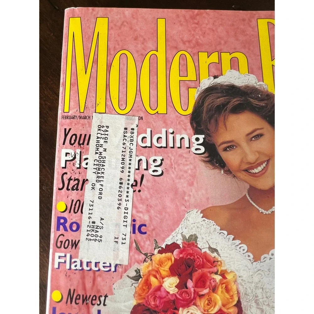 Vintage 90s MODERN BRIDE Magazine Feb/Mar 1995 Wedding Dresses Fashion Trends